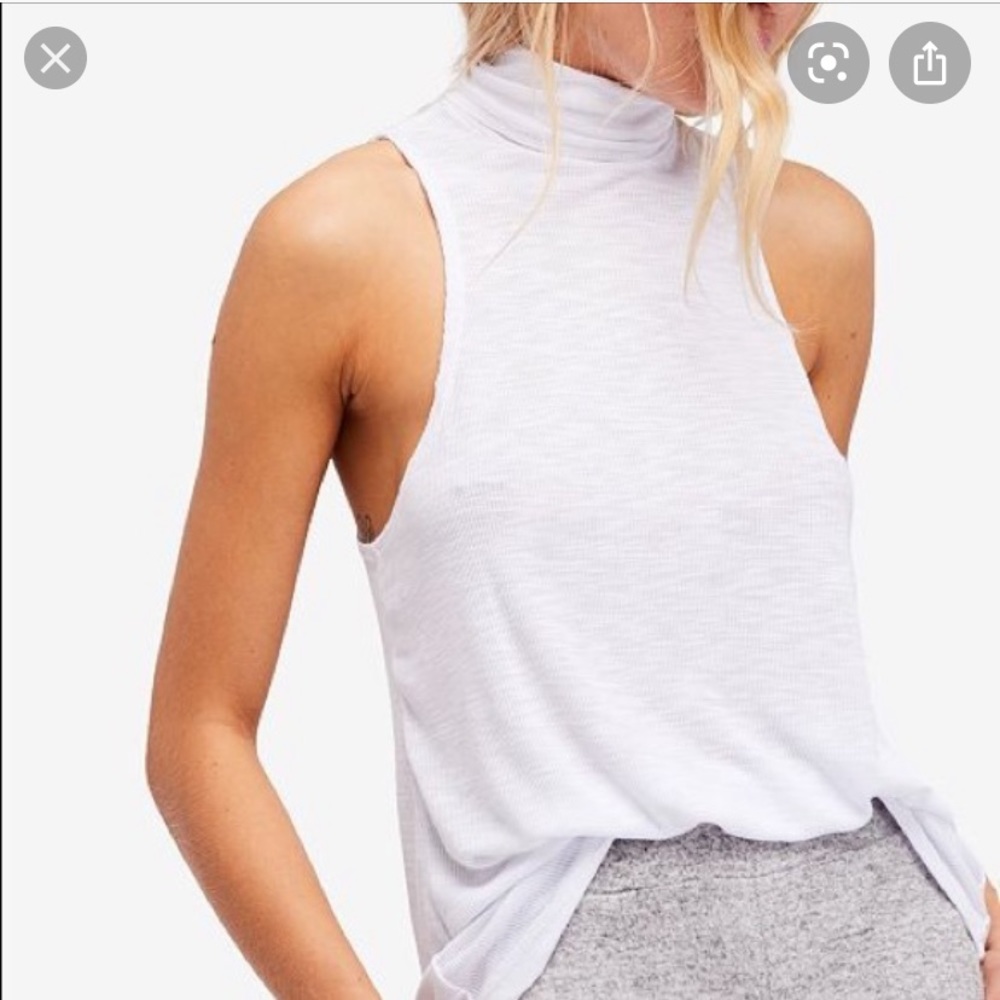 NWOT Free People White Turtleneck Tank